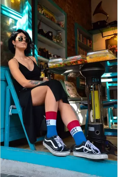 Just Chill Desenli Kadın Atletik Çorap